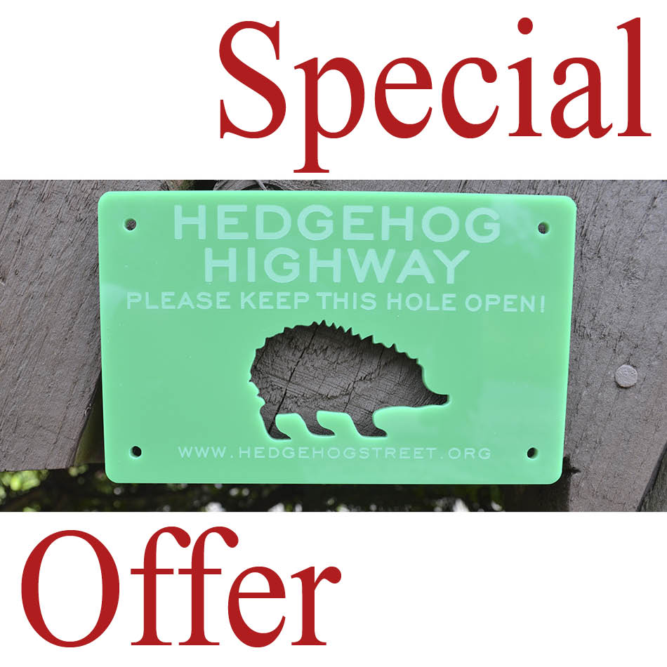 Hedgehog Highway Sign Offer