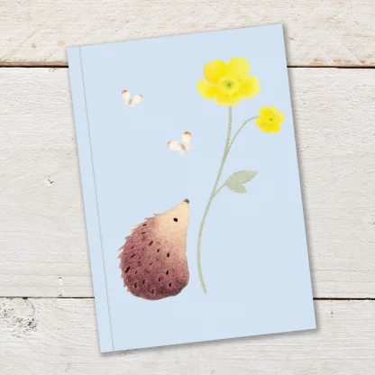 Hedgehog and buttercup small notebook