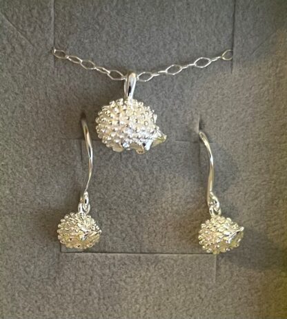 3d sterling silver drop earrings and pendant set