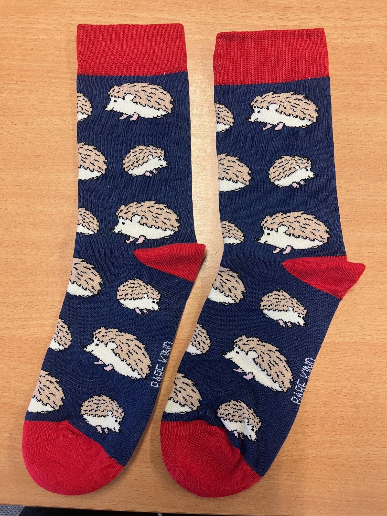 Blue and red bamboo adult socks by Bare Kind