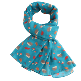Teal coloured autumnal scarf